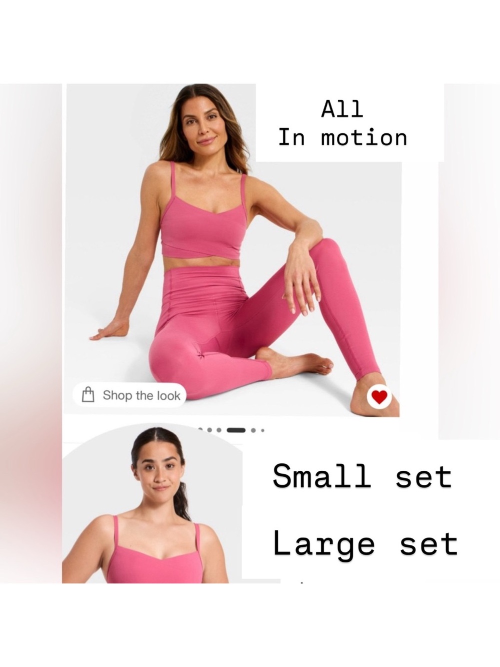 all in motion Pink High-Waist Leggings & Sports Bra Set (small set and large set